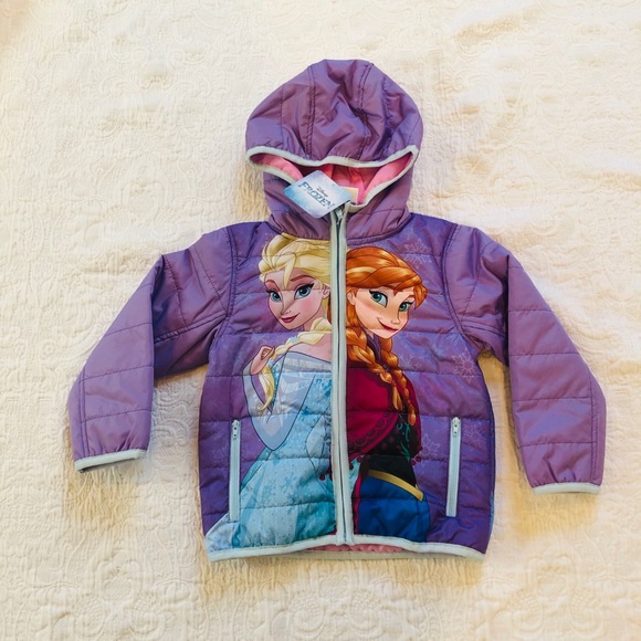 2T**Disney FROZEN**Elsa+ Anna*Hooded Jacket Coat - Picture 3 of 7
